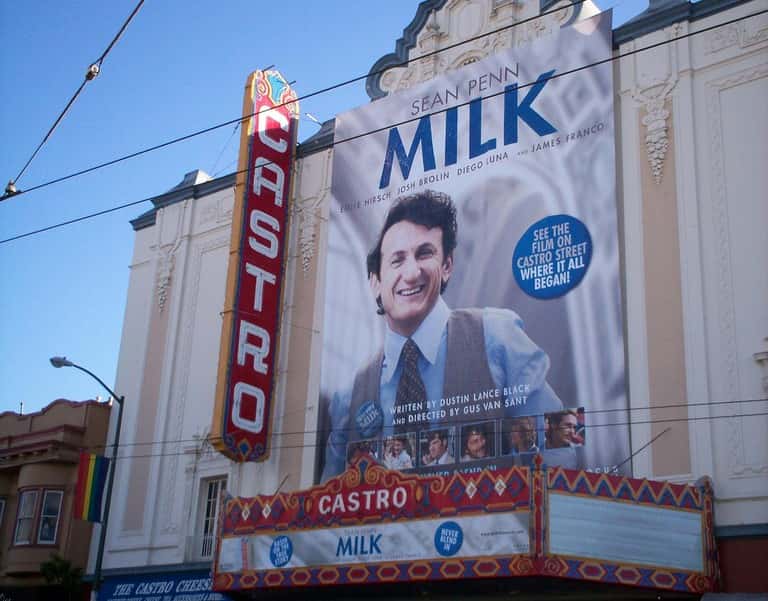 The movie "Milk" being premiered at the Castro Theatre in October 2008.