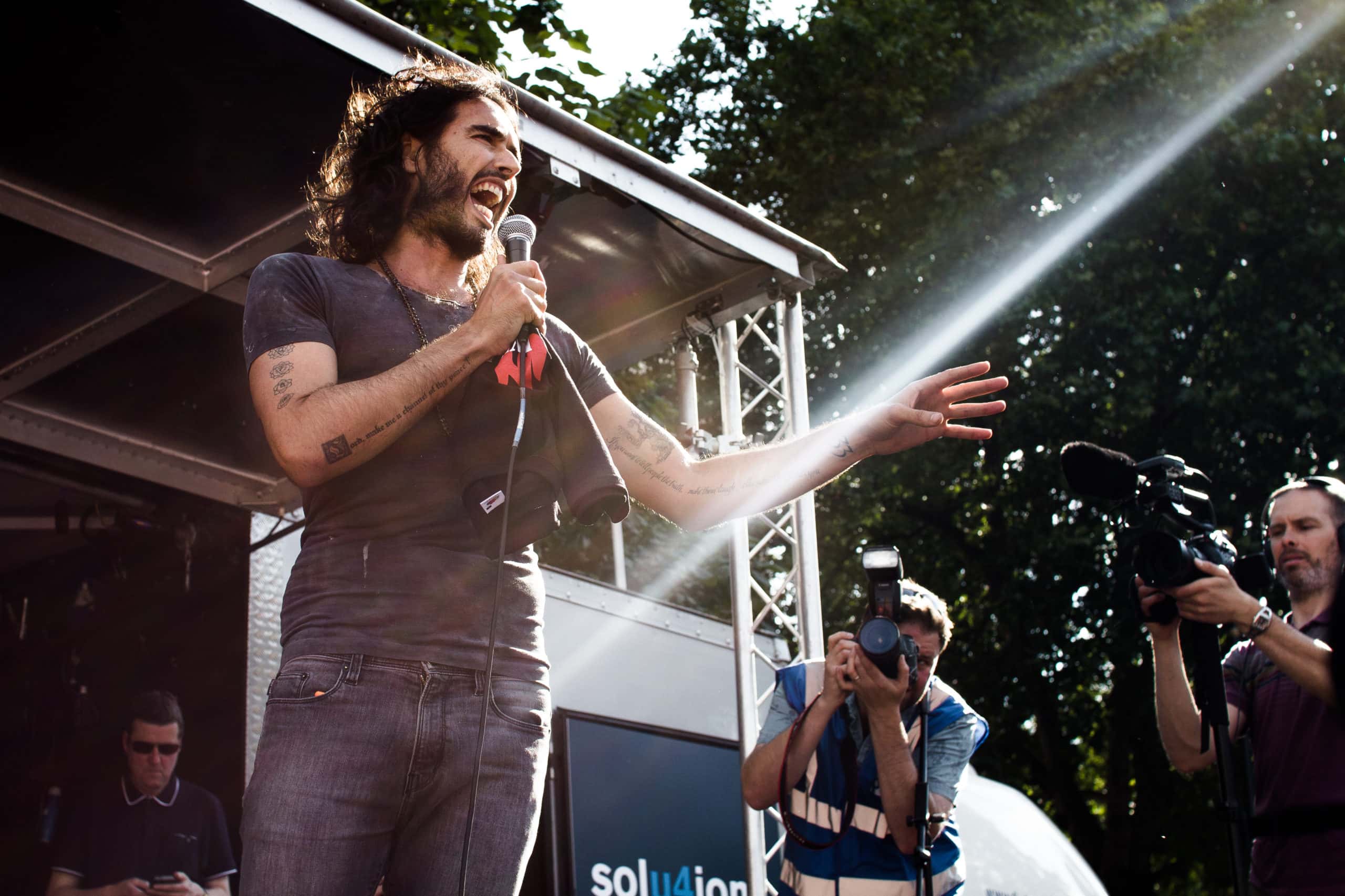 Russell Brand at the Peoples’ Assembly demonstration against austerity