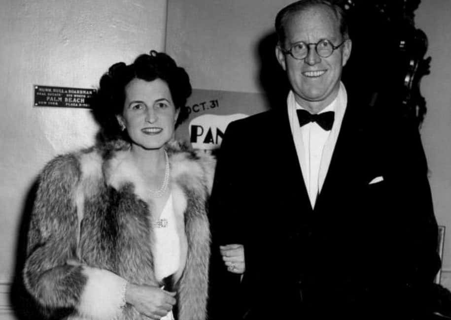 Joseph in a black suit and Rose Kennedy