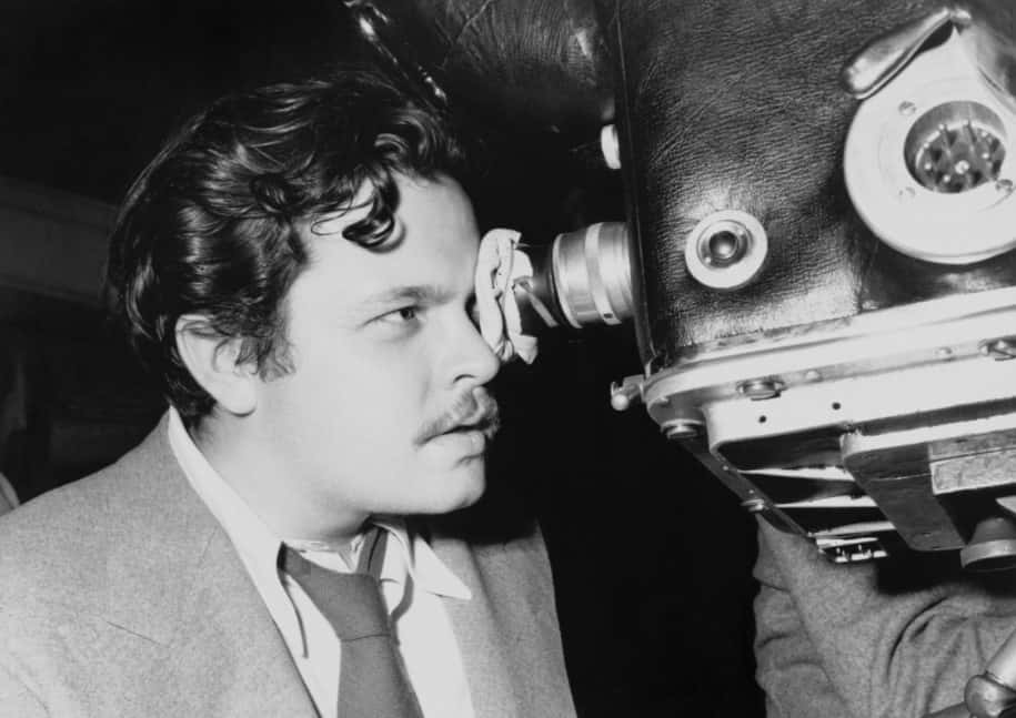 Photograph of Orson Welles at work on the 1942 film