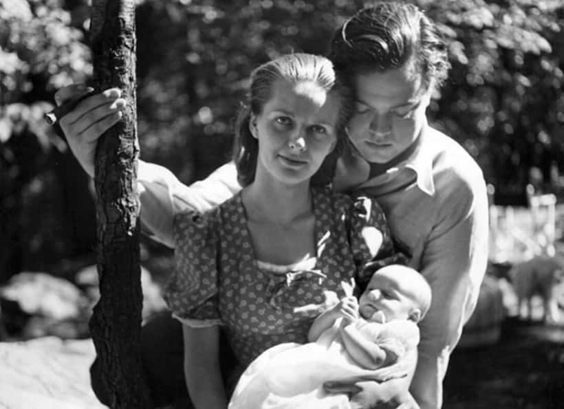 Welles and Virginia Nicolson Welles with their daughter Christopher Marlowe Welles