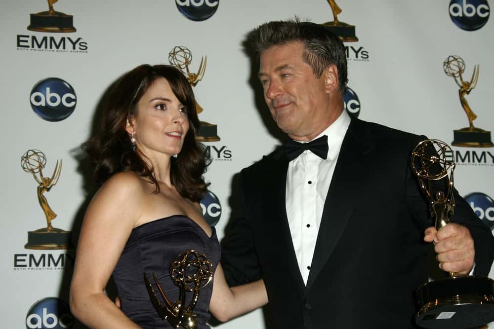 Tina Fey and Alec Baldwin in the press room