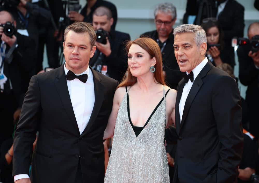 Julianne Moore, Matt Damon and George Clooney at the 74th Venice Film Festival