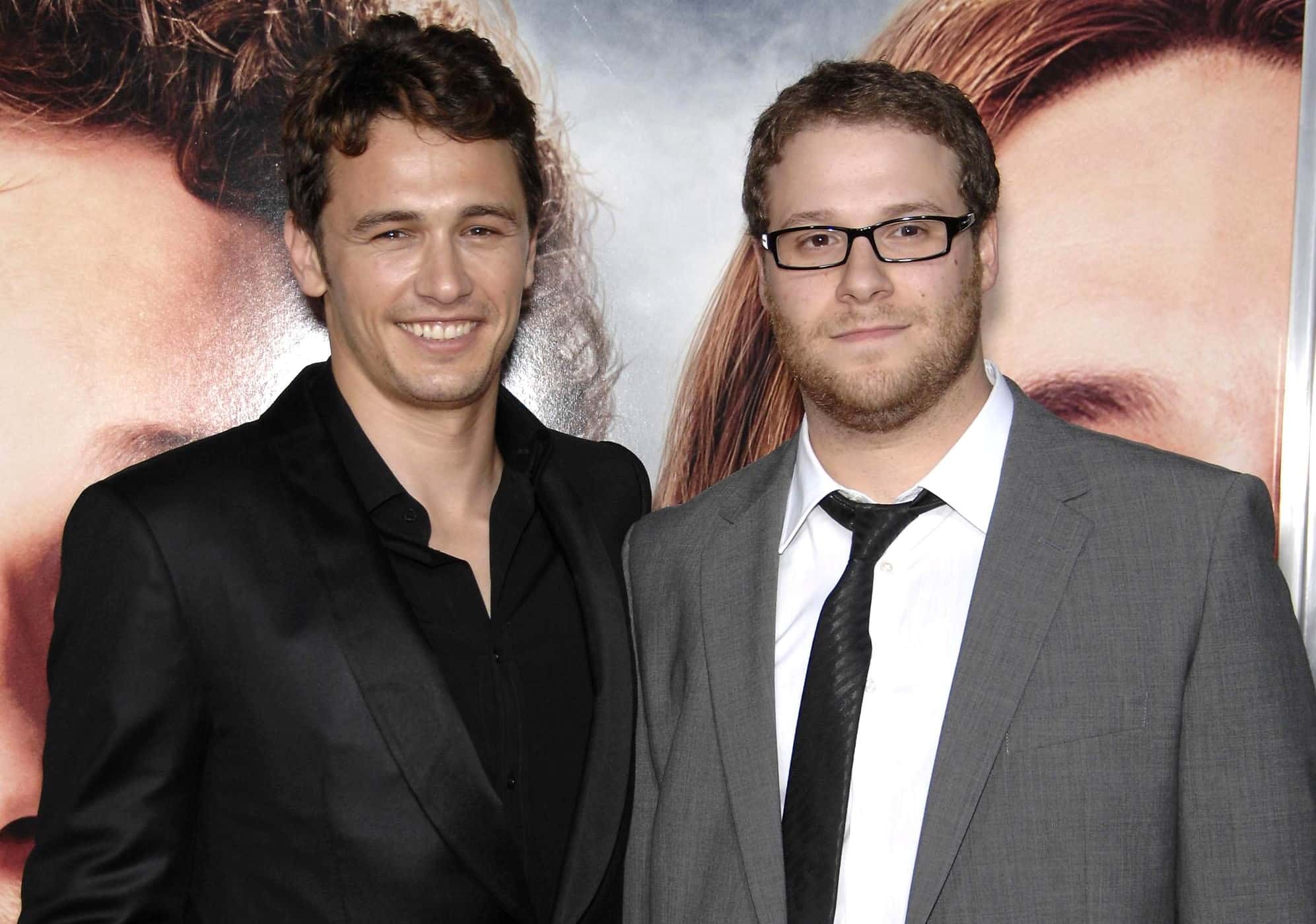 James Franco and Seth Rogen in suits