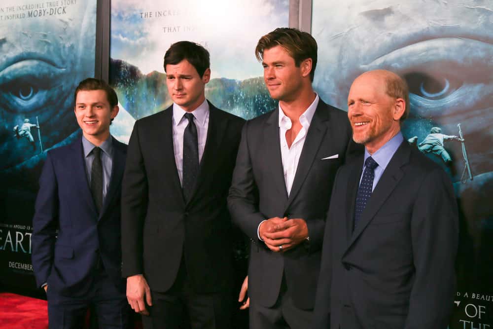 Tom Holland, Benjamin Walker, Chris Hemsworth and director Ron Howard