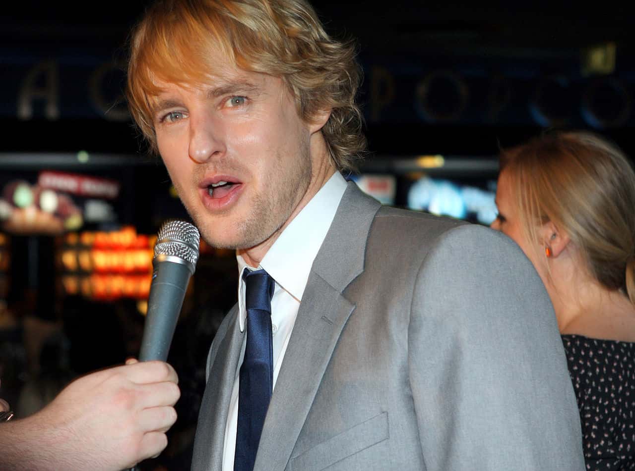 Owen Wilson giving interview