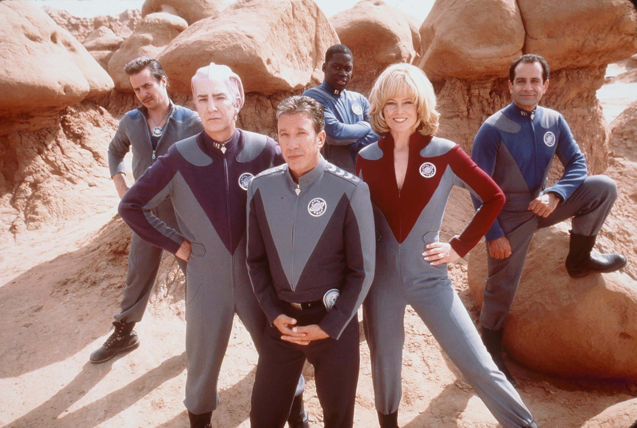 Tim Allen, Sigourney Weaver, Alan Rickman, Sam Rockwell, Tony Shalhoub, and Daryl Mitchell, stars in the movie "Galaxy Quest."