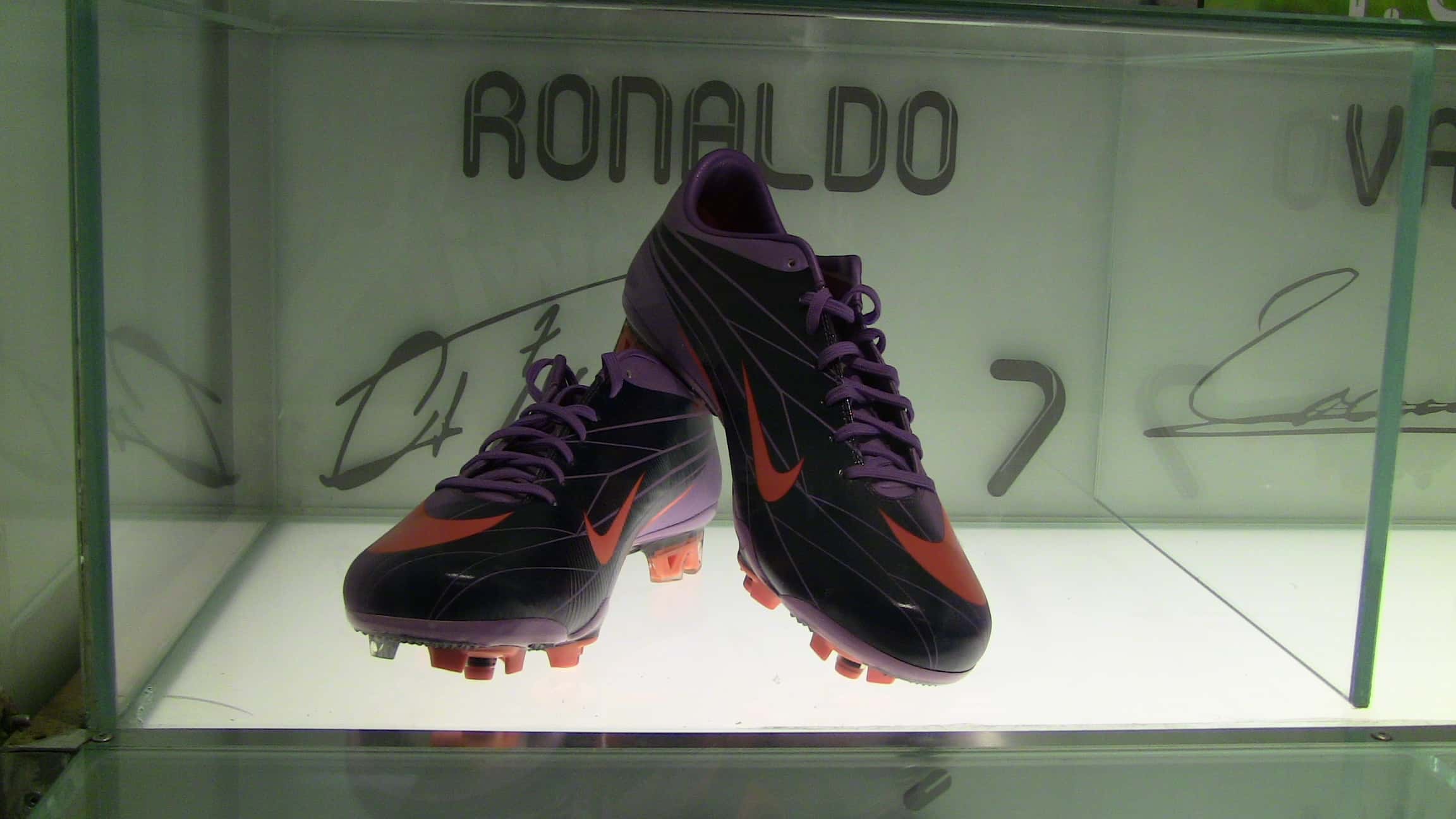 Cristiano Ronaldo Boots on display at Santiago Bernabeu, Real Madrid C.F