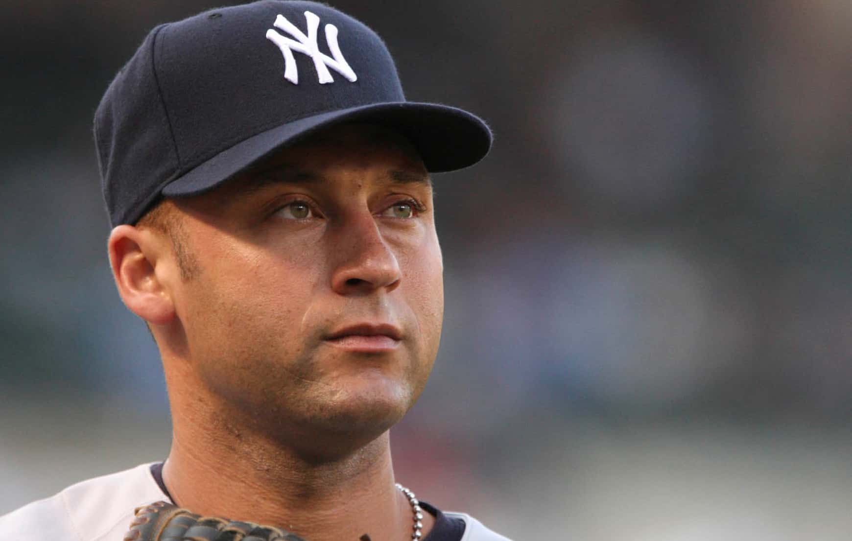 New York Yankees Derek Jeter warming up before a game against the Baltimore Orioles