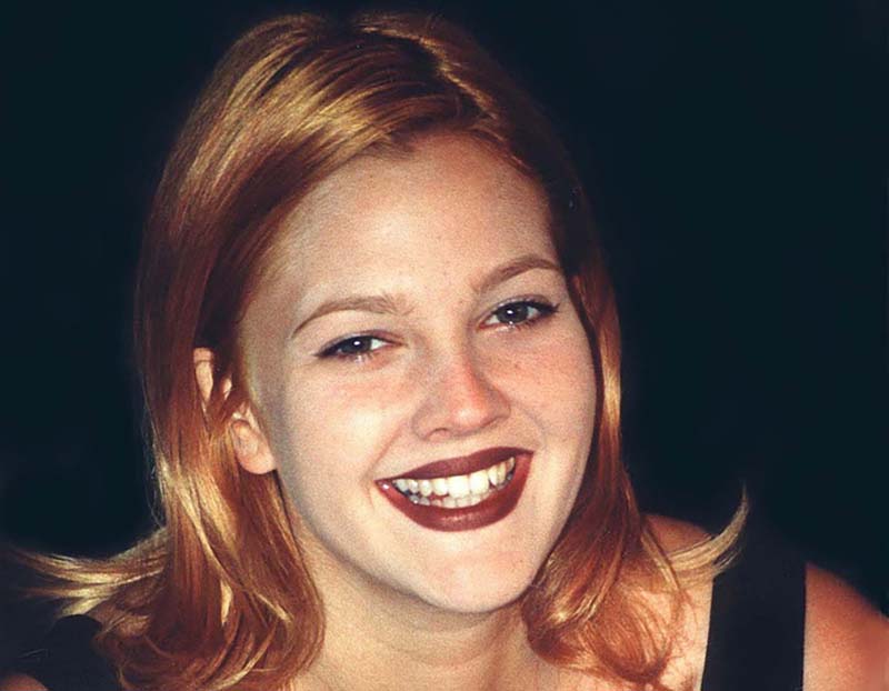 Drew Barrymore wearing black top