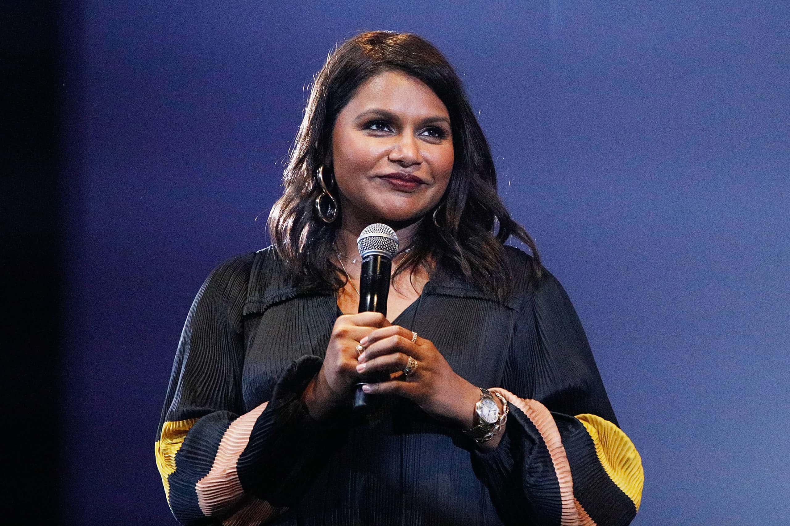 Actor Mindy Kaling on stage during the 2019 Montclair Film Festival