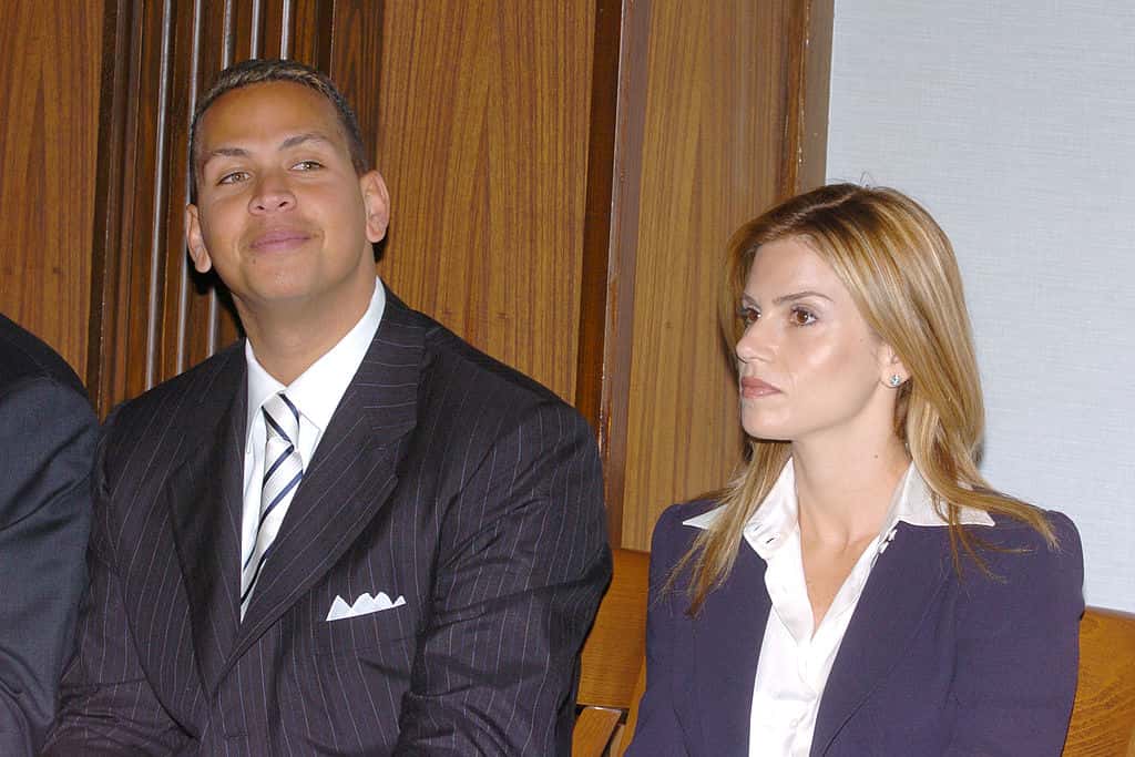 Alex Rodriguez and wife Cynthia during Alex Rodriguez Signs with The New York Yankees
