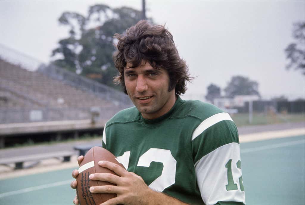 New York Jets' Joe Namath is shown here as he poses with a football.