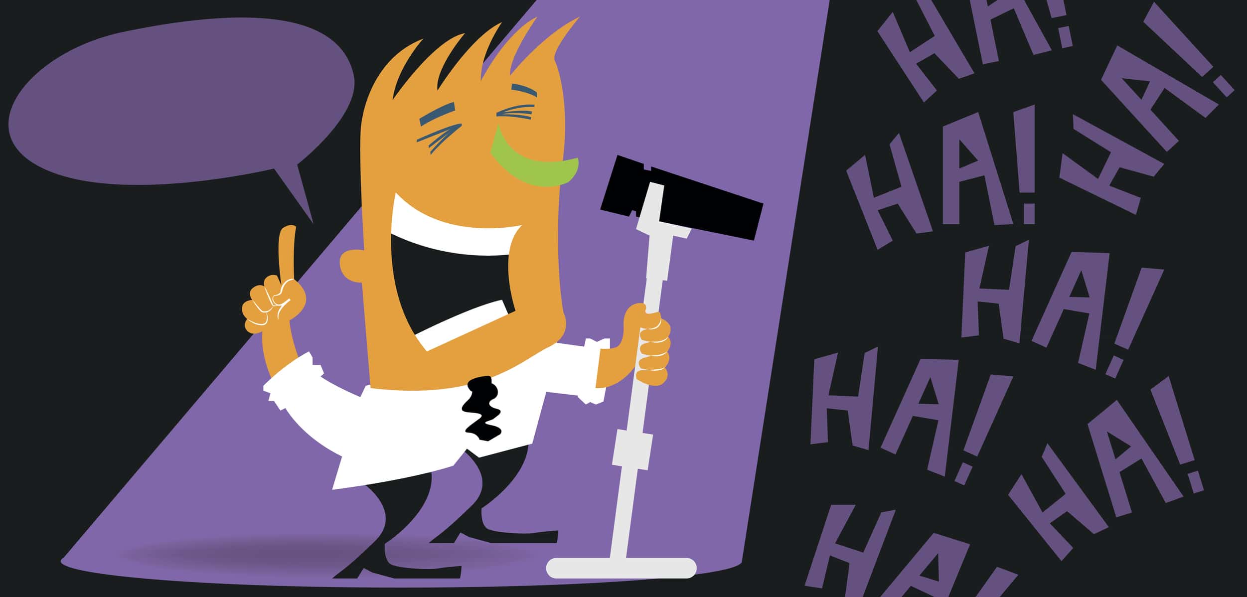 Stand-up comic. Illustration.