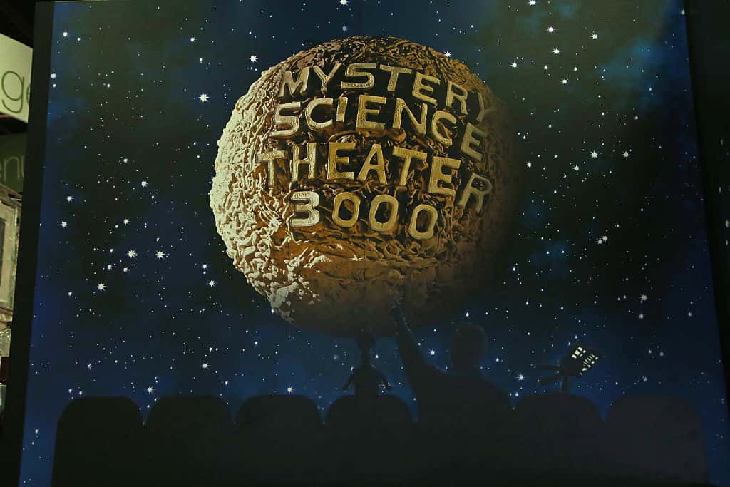 A display from the television series "Mystery Science Theater 3000" at the Licensing Expo 2016