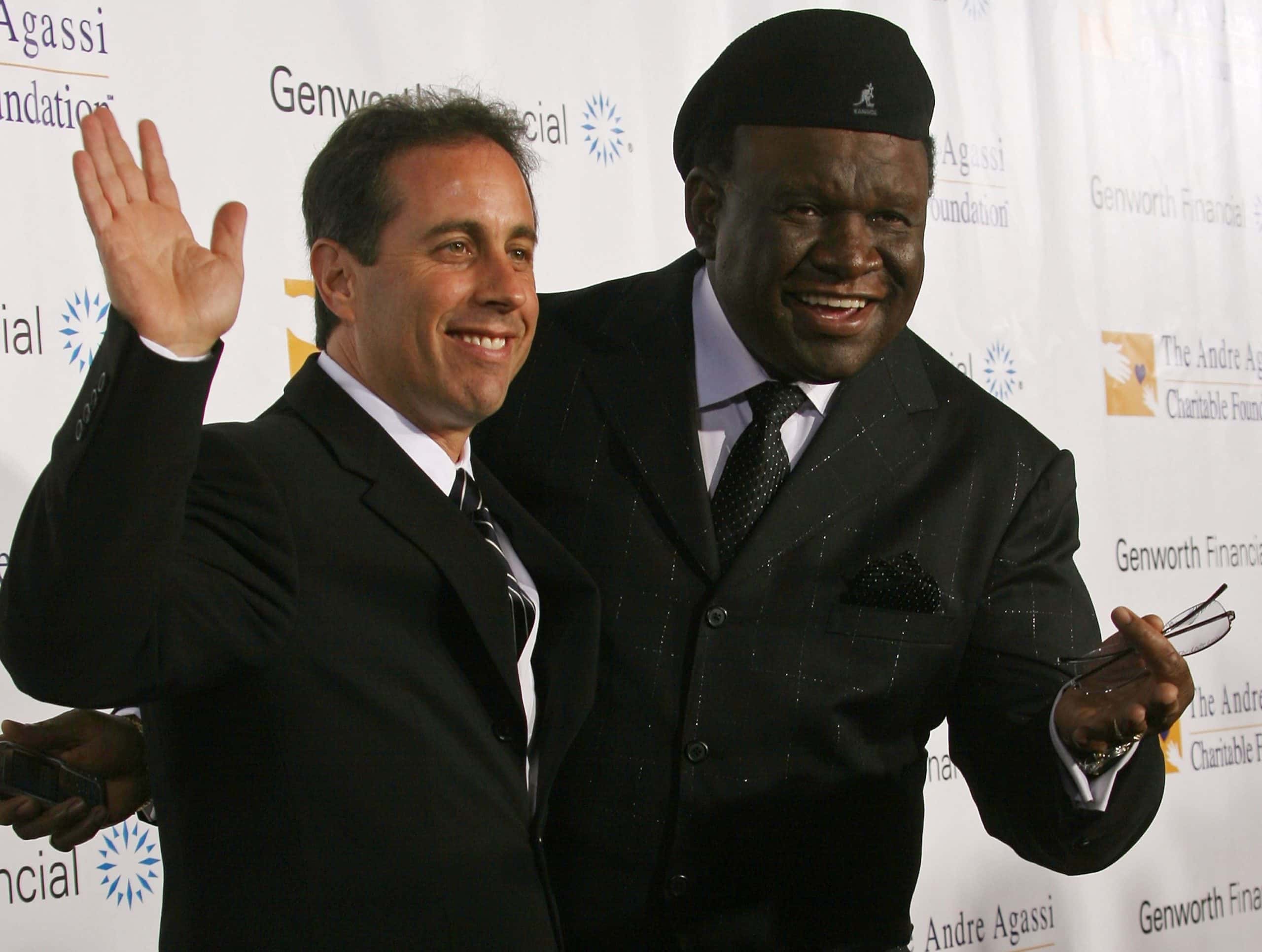 Jerry Seinfeld (L) and George Wallace arrive at the 12th Annual Grand Slam for Children