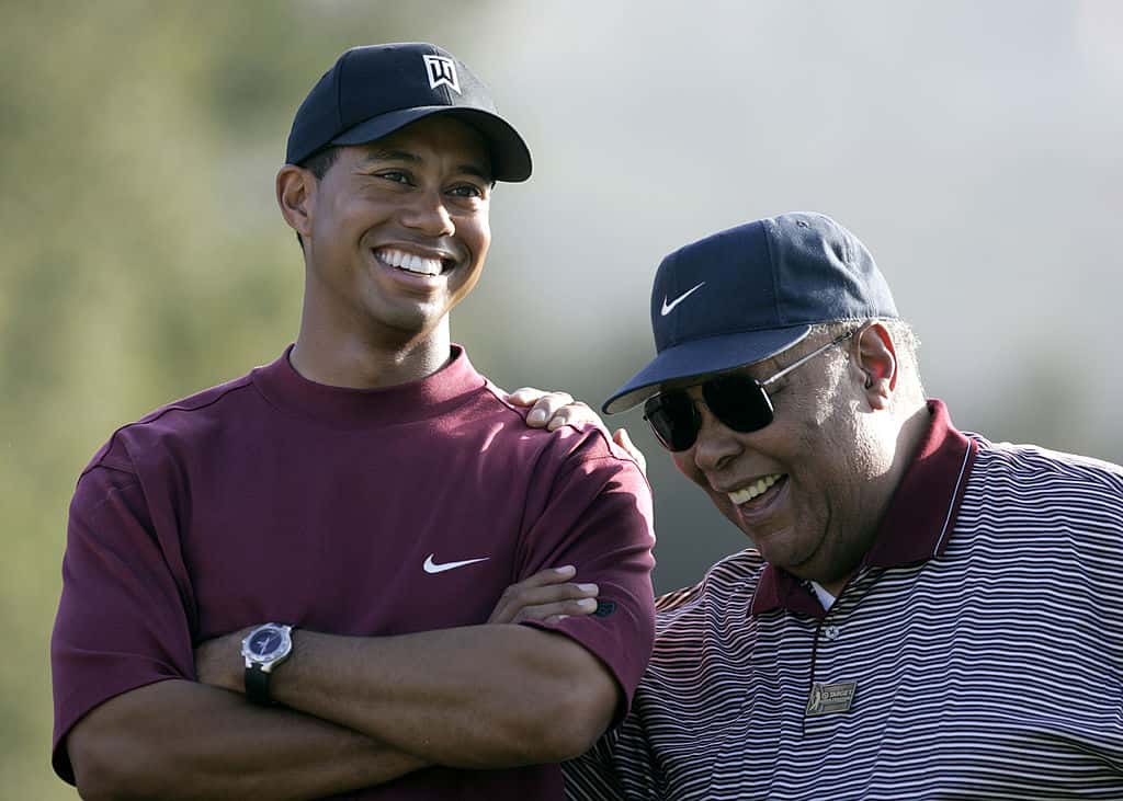 Tiger Woods with his father Earl Woods
