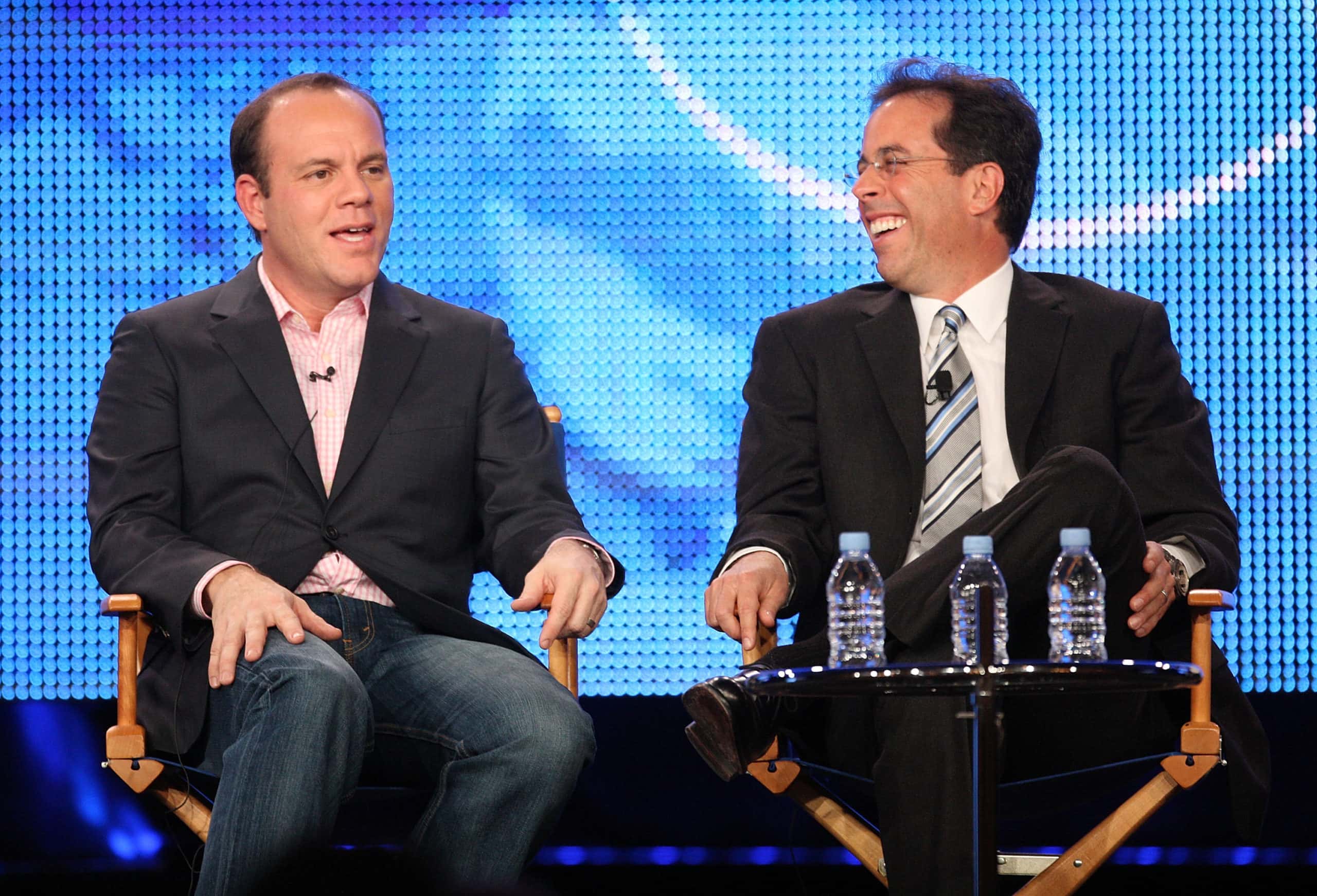 Comedian Tom Papa and Executive Producer Jerry Seinfeld speak onstage