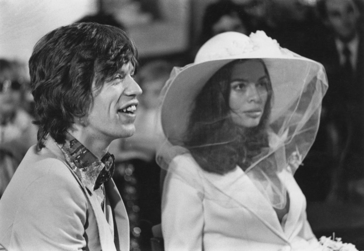 Mick and Bianca Jagger at their wedding - 1971
