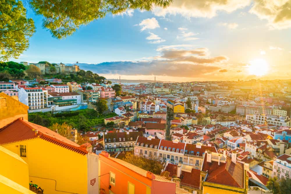 Landscape Photo of of Lisbon at sunset, Portugal