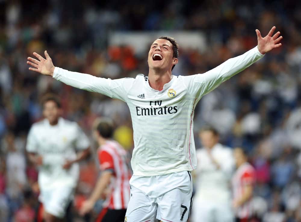Portuguese CRISTIANO RONALDO of Real Madrid scores against Athletic Bilbao