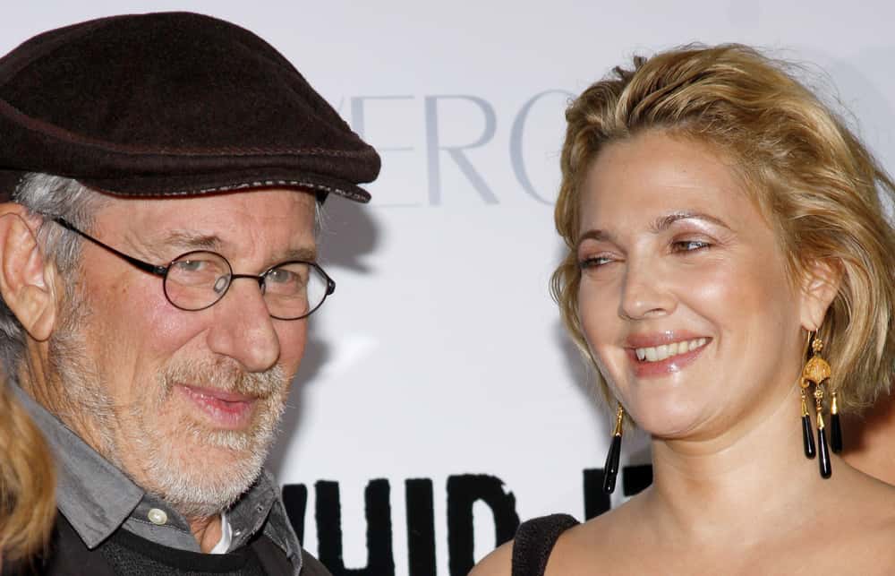 Steven Spielberg and Drew Barrymore at the Los Angeles Premiere of