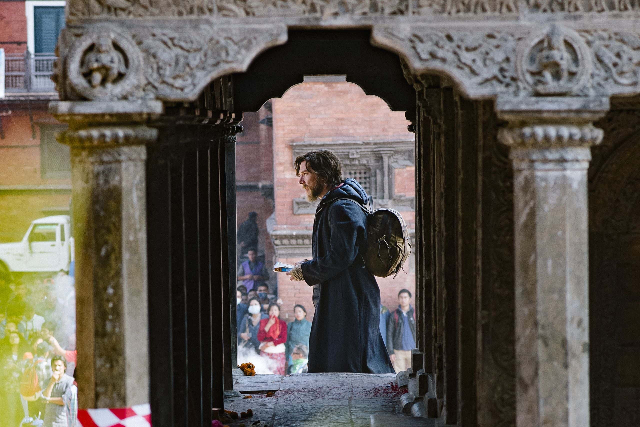 Benedict Cumberbatch in Kathmandu on the set of Doctor Strange.