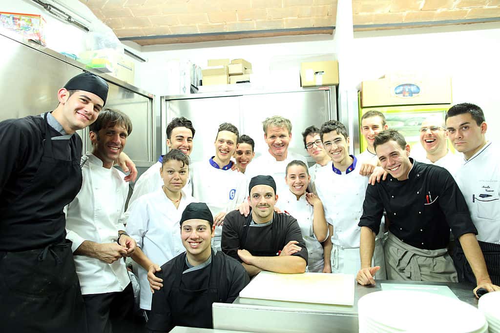 Scottish chef Gordon Ramsay and Italian chef Davide Oldani