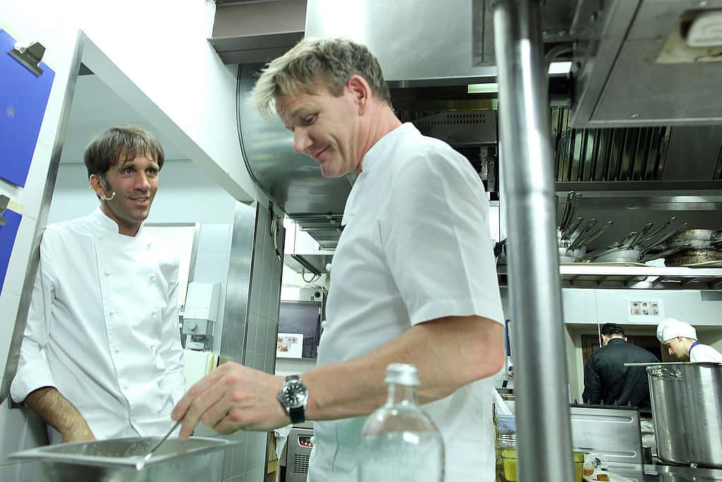 Scottish chef Gordon Ramsay and Italian chef Davide Oldani