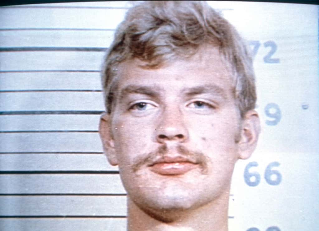 Serial killer Jeffrey Dahmer shown in a police mug shot from his 1982 arrest at the Wisconsin State Fair