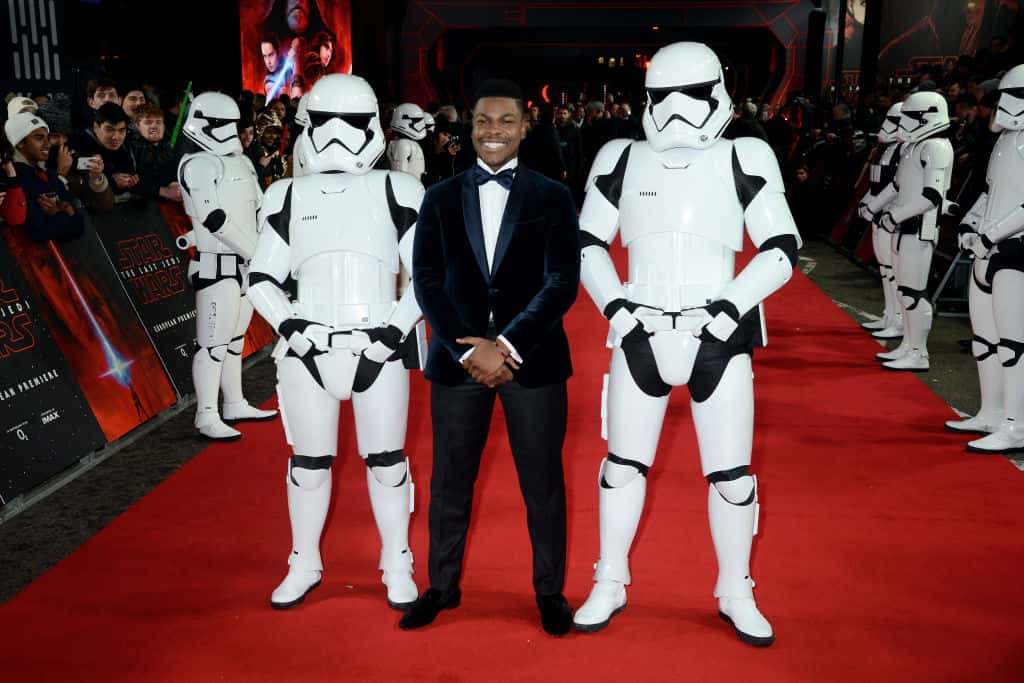 John Boyega attends the European Premiere of 'Star Wars: The Last Jedi'