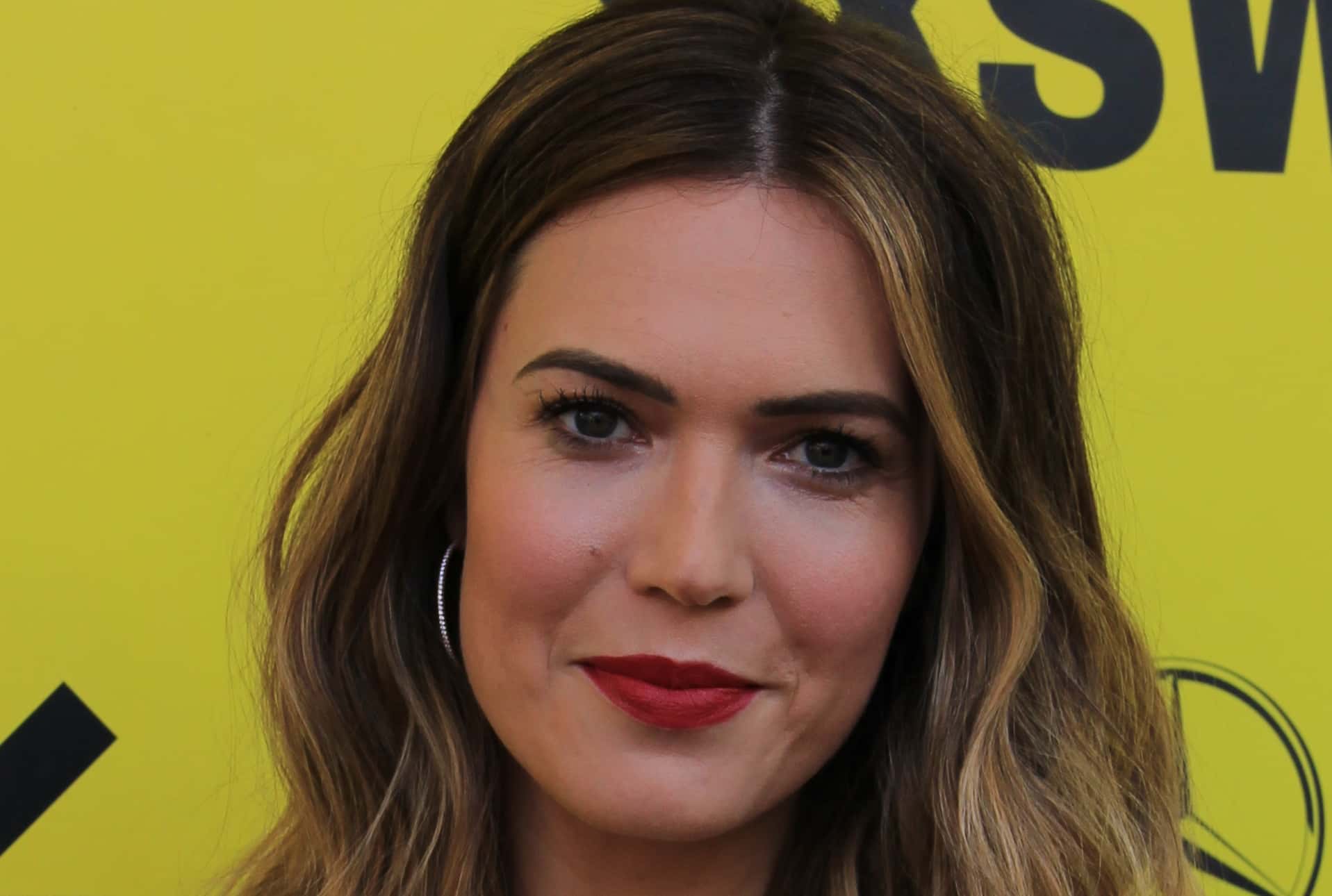 Mandy Moore wearing a red lipstick