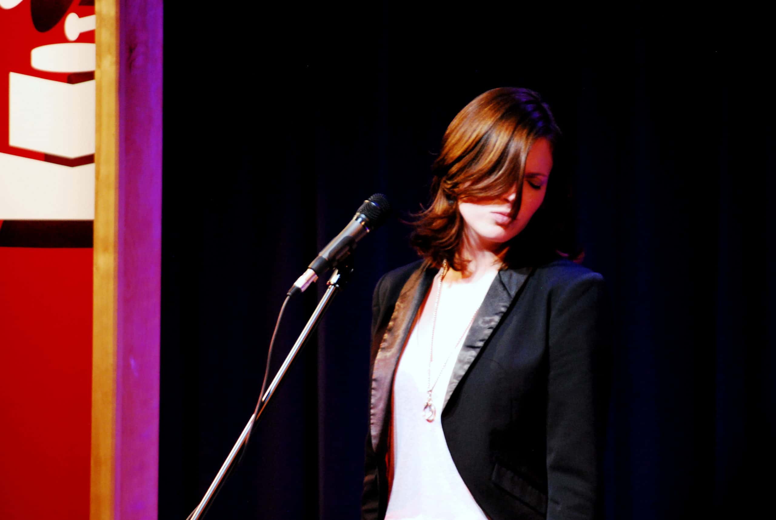 Mandy Moore performing on stage at the GRAMMY Museum
