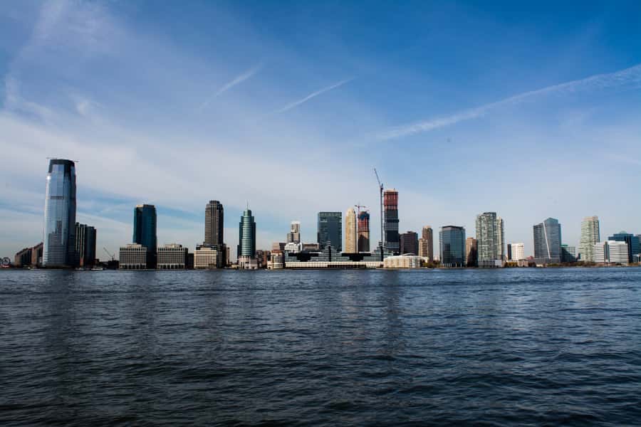 New Jersey skyline from Statue of Liberty
