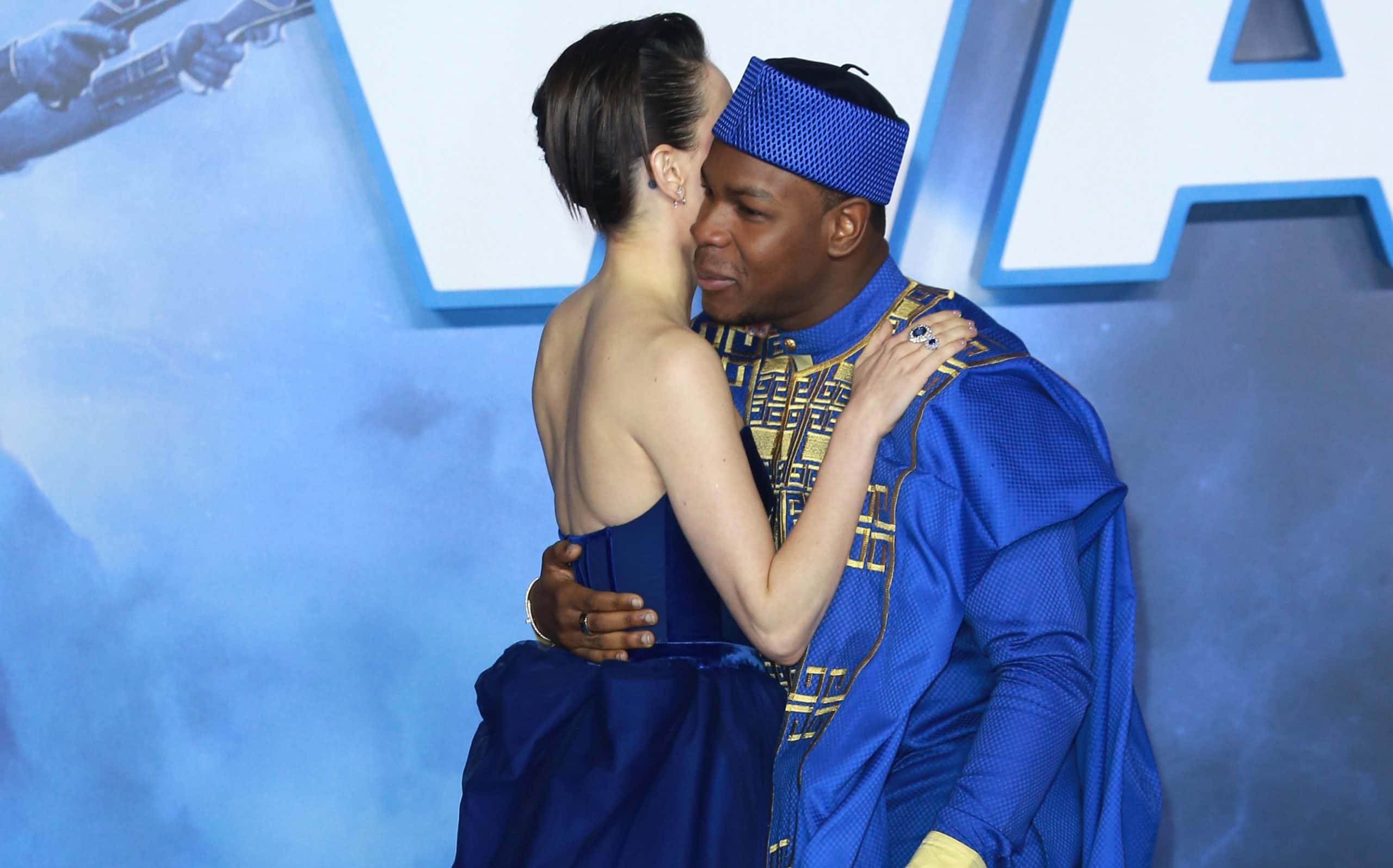 Daisy Ridley and John Boyega attend the 'Star Wars: The Rise of Skywalker' European film premiere