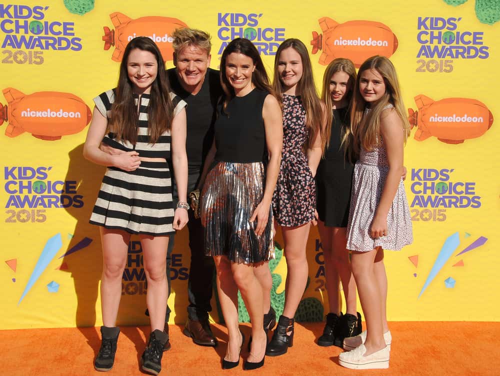 Gordon Ramsay & family at the 2015 Kids Choice Awards at The Forum, Los Angeles.