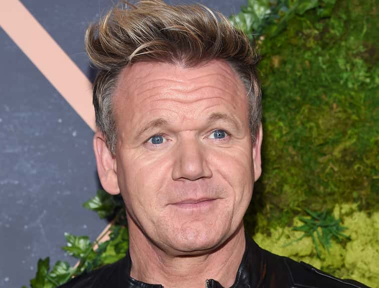 Gordon Ramsay in a black leather jacket