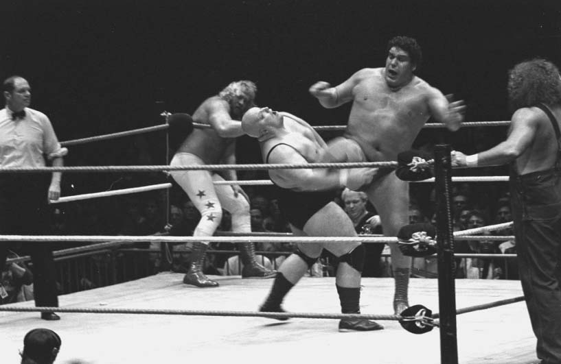 André the Giant wrestling in ring 