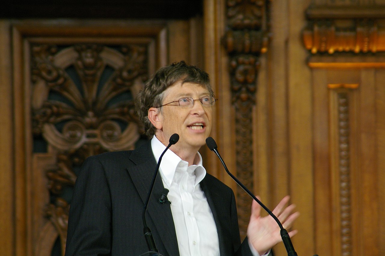 Microsoft's CEO Bill Gates, at Sorbonne University, Paris, France