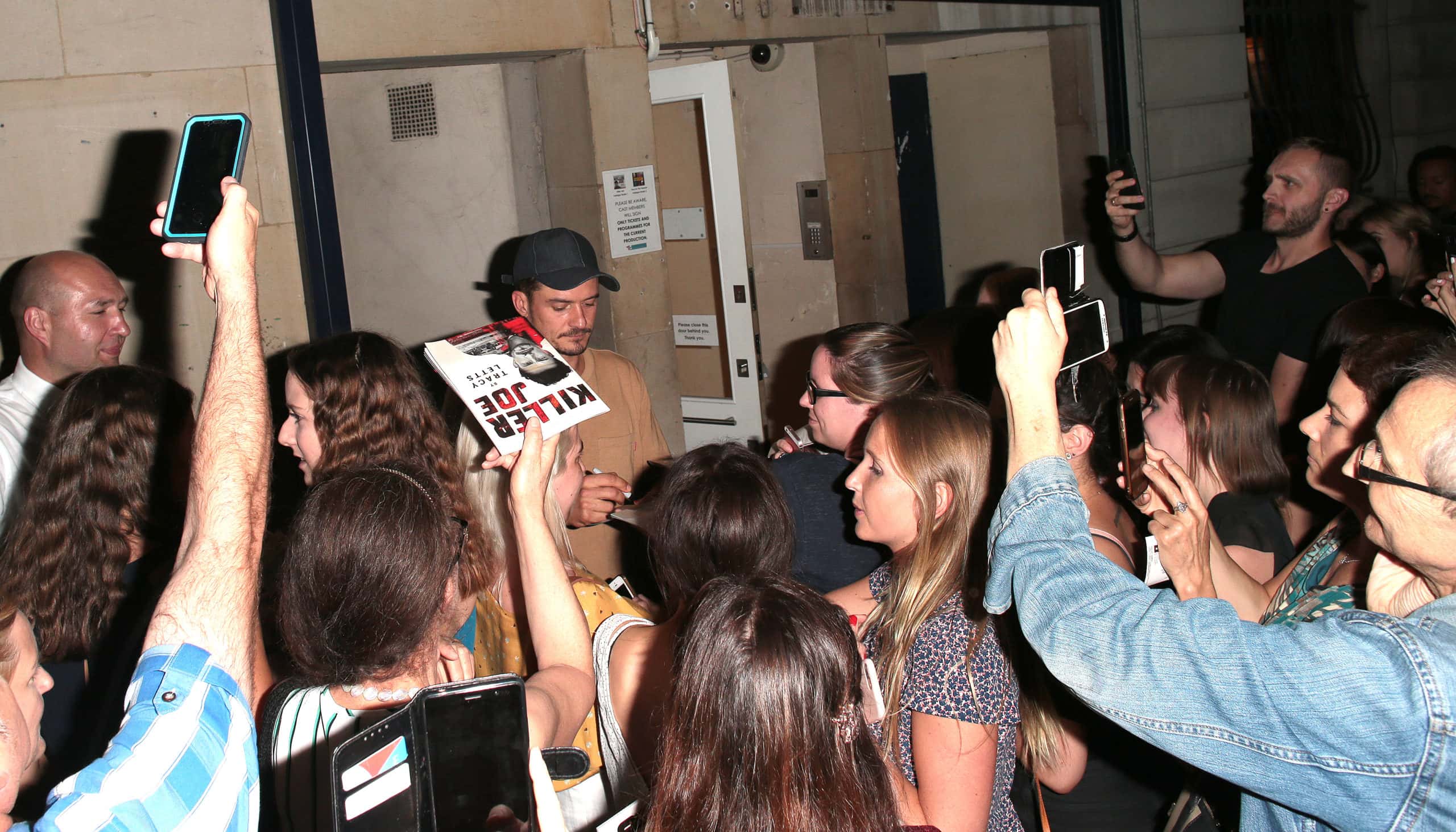 Orlando Bloom leaving Trafalgar Studios
