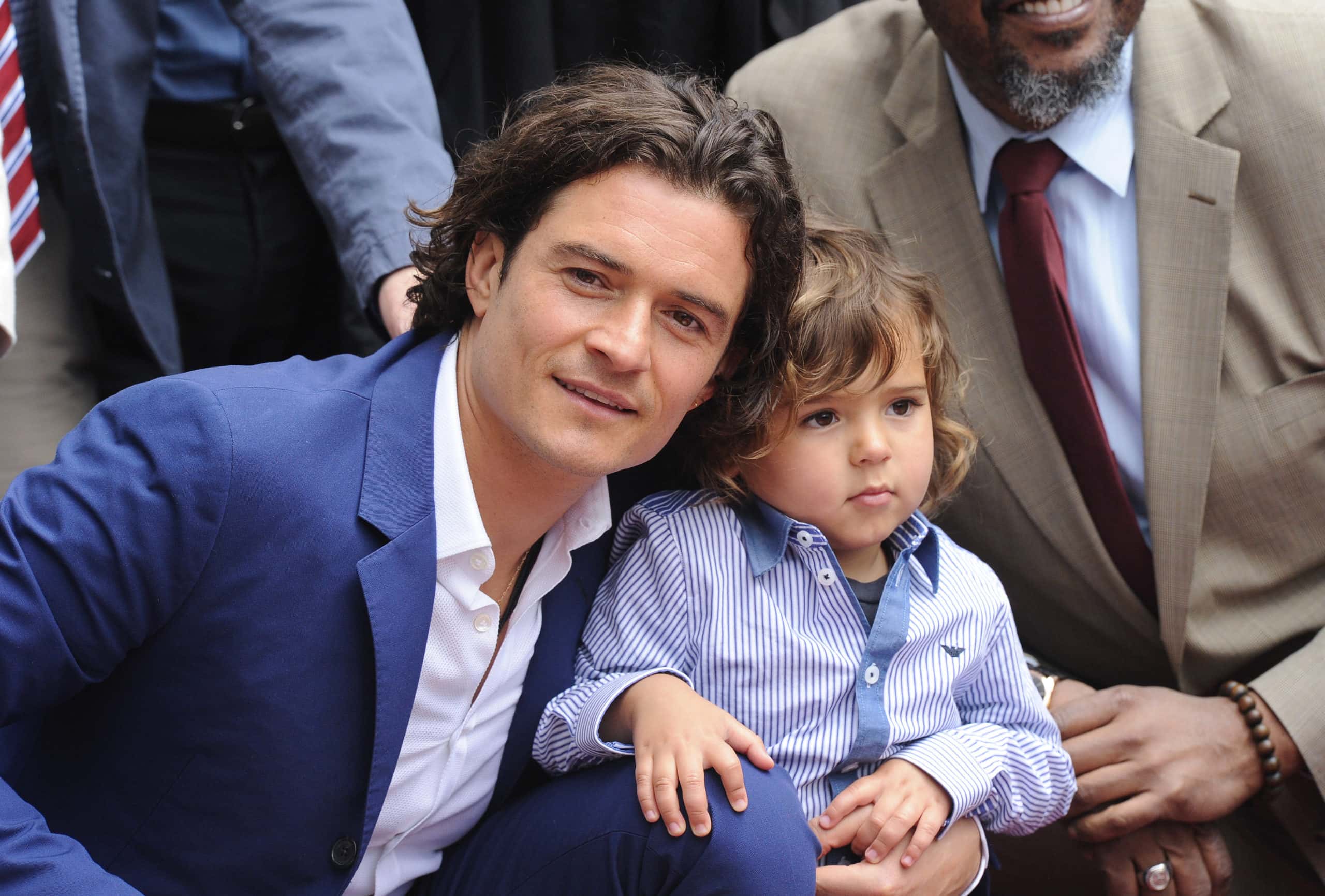 Actor Orlando Bloom and his son Flynn Bloom 