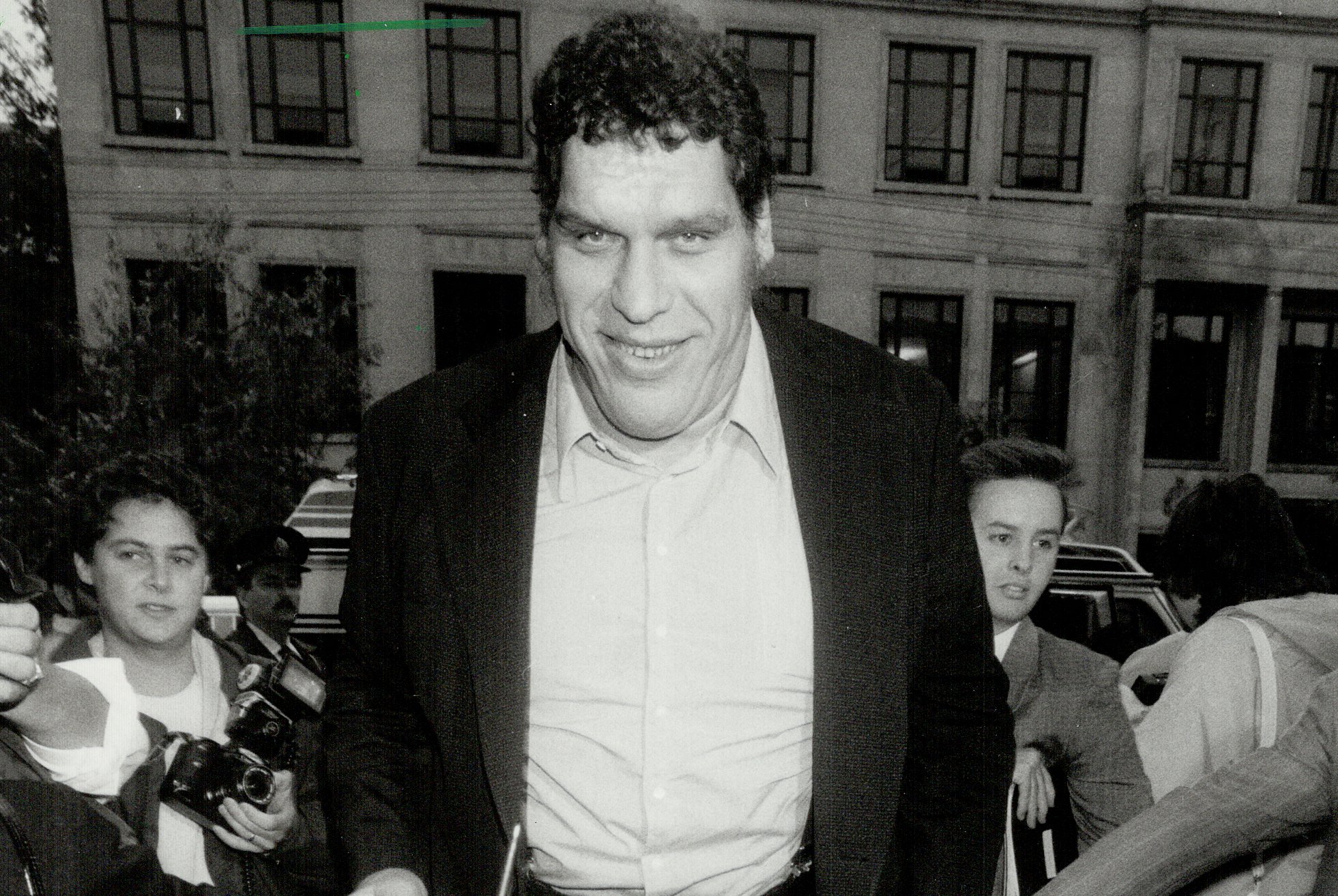 Andre The Giant (right) at the screening of The Princess Bride