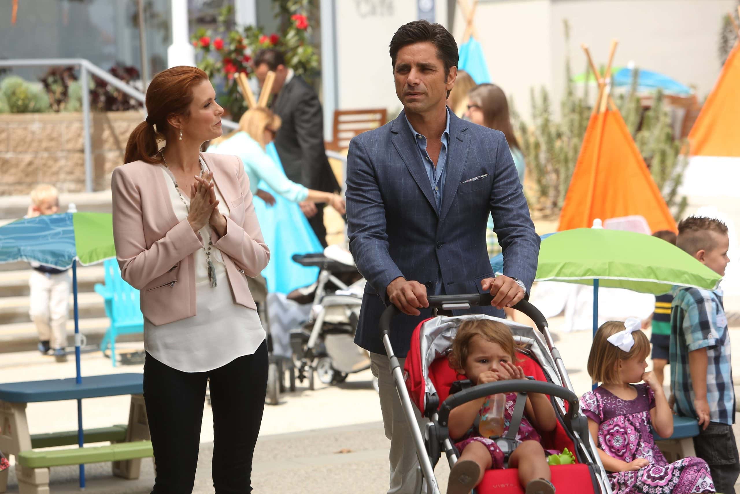 Joanna Garcia Swisher, John Stamos, and Layla 