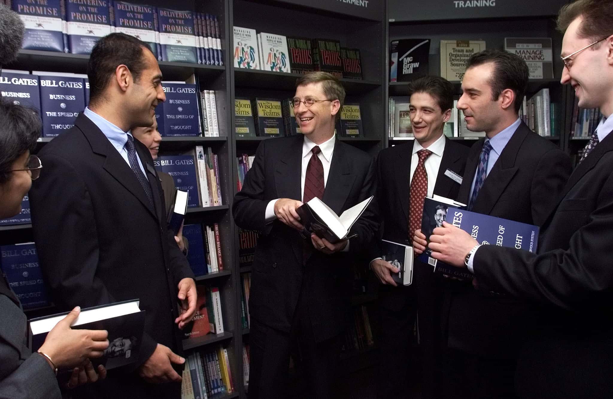 Microsoft Chairman And Ceo Bill Gates, Signs Copies Of His New Book For Students At The London Business School
