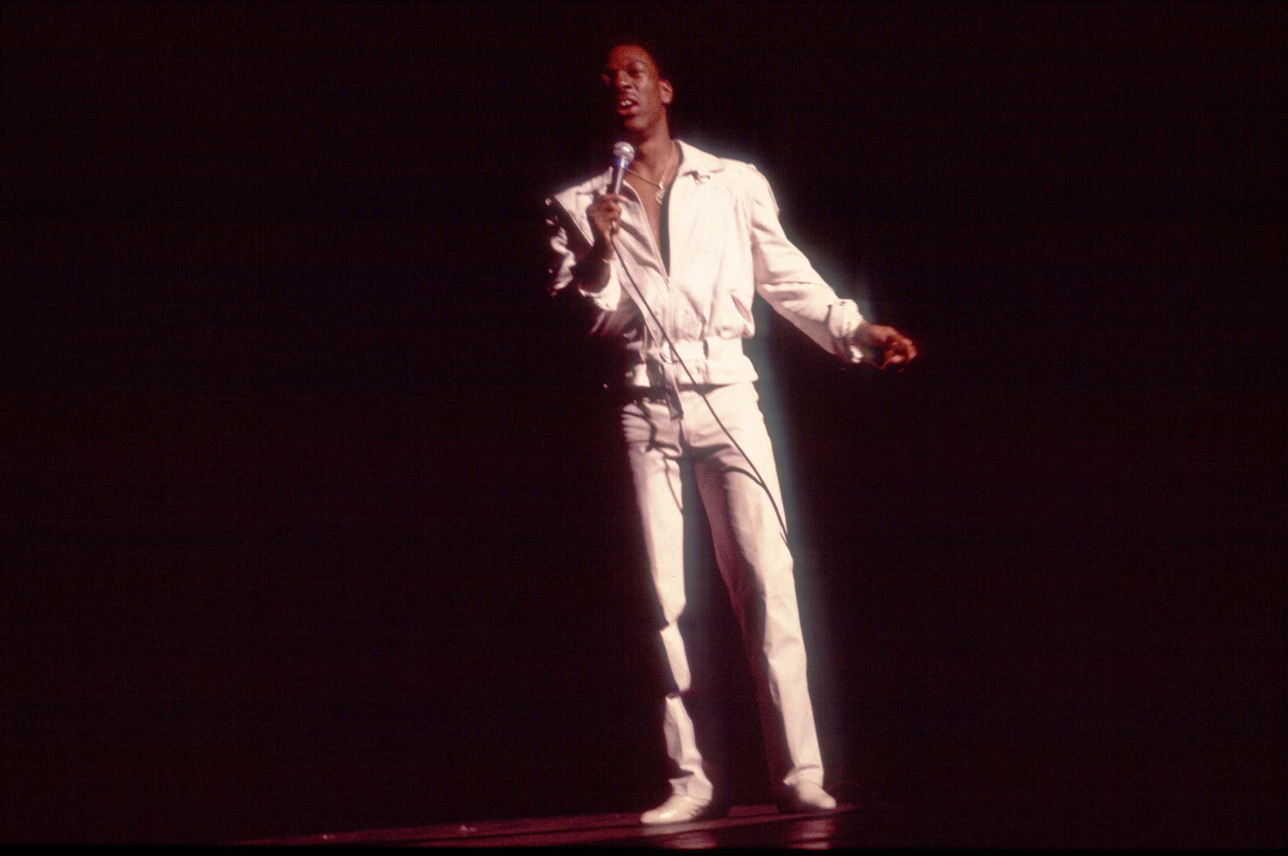 Portrait Photo of Comedian Eddie Murphy Performs Onstage