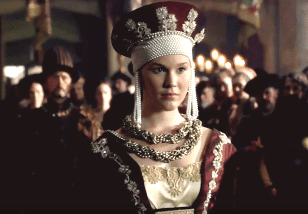 Screenshot of Anne of Cleves looking at front - from The Tudors (2007–2010)
