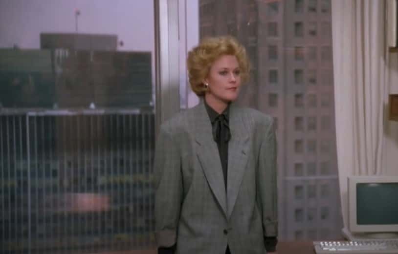 A visually captivating still taken from a pivotal moment in the film Working Girl (1988)
