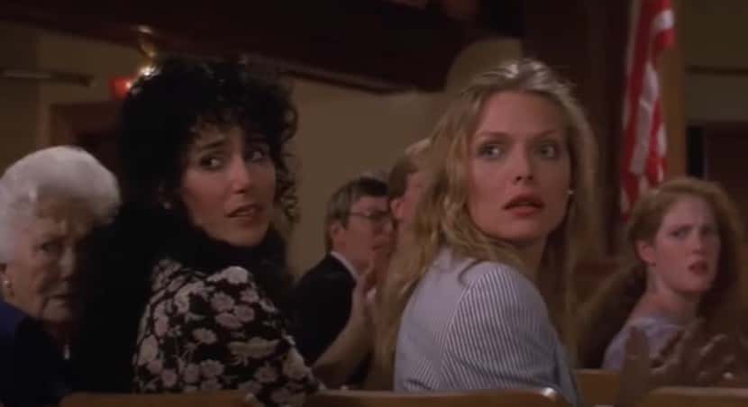 A visually captivating still taken from a pivotal moment in the film The Witches of Eastwick (1987)