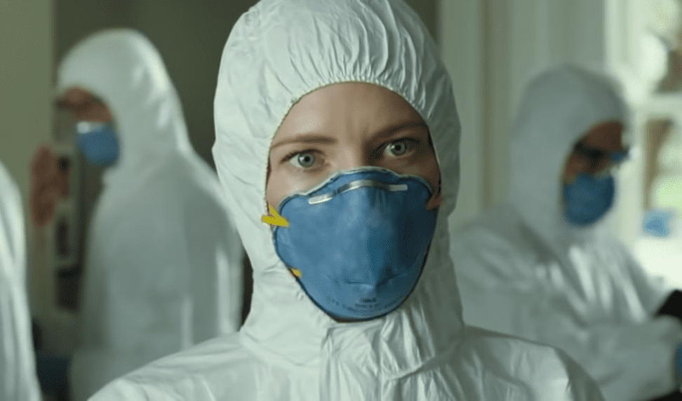 A visually captivating still taken from a pivotal moment in the film Hot Fuzz (2007)