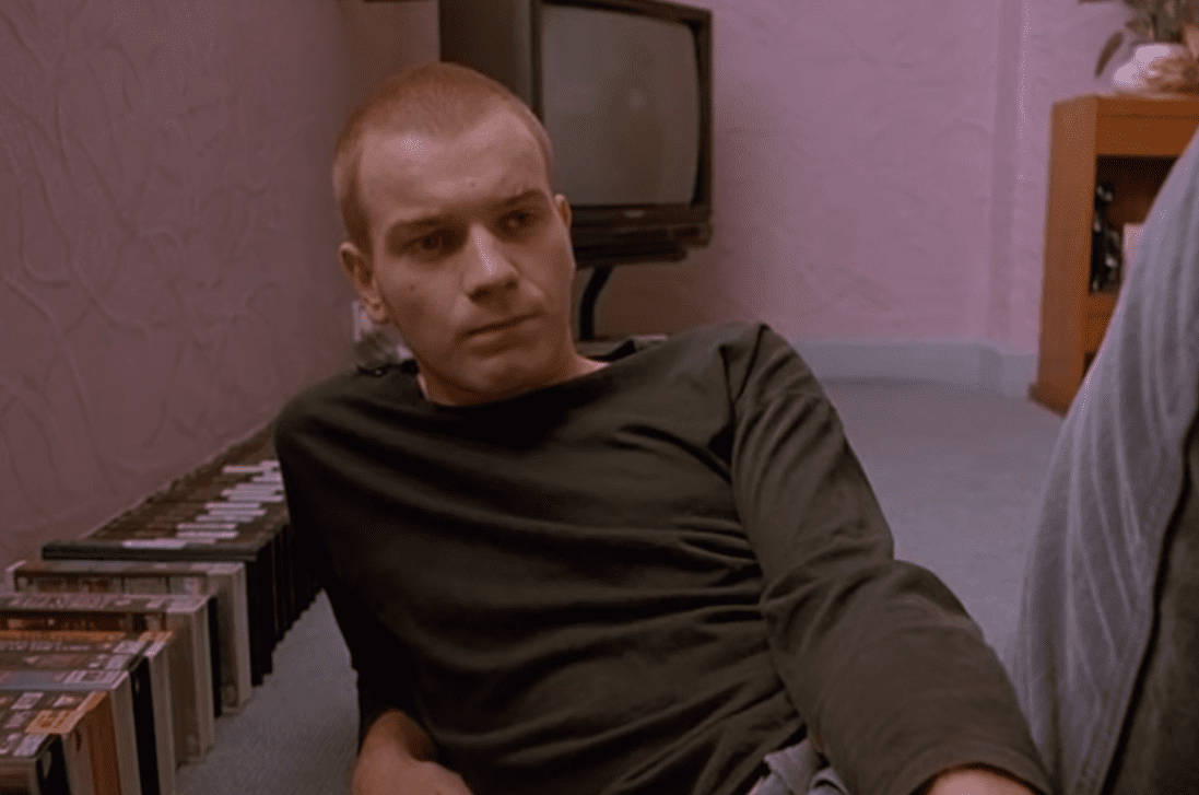 A visually captivating still taken from a pivotal moment in the film Trainspotting (1996)